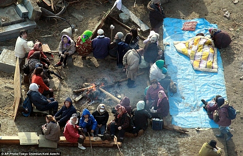 alive but unreachable, survivors huddle and keep each other alive.
